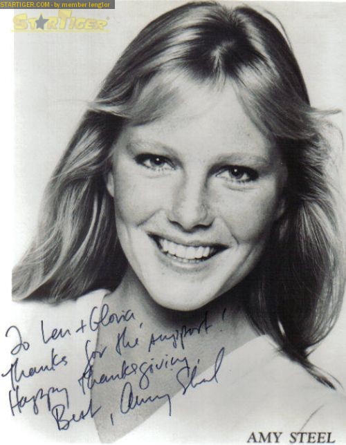 Amy Steel autograph collection entry at StarTiger