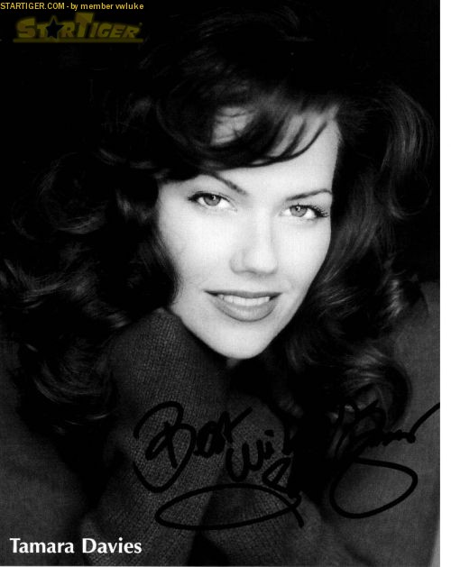 Tamara Davies autograph collection entry at StarTiger